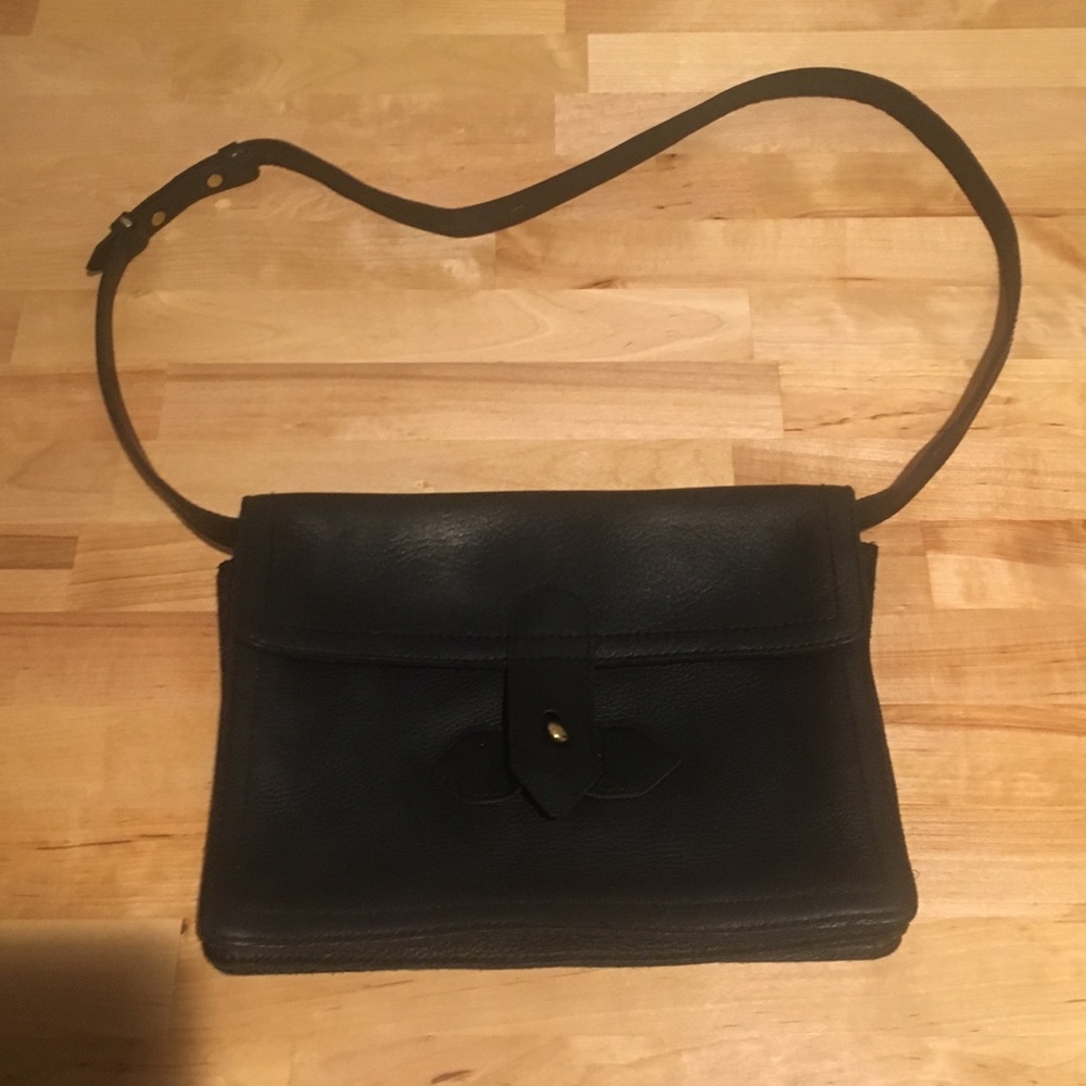 Madewell The Sketchbook Bag Black Leather Purse